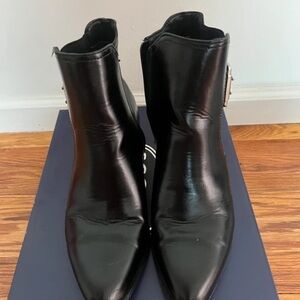 Sleek Black Leather Ankle Booties